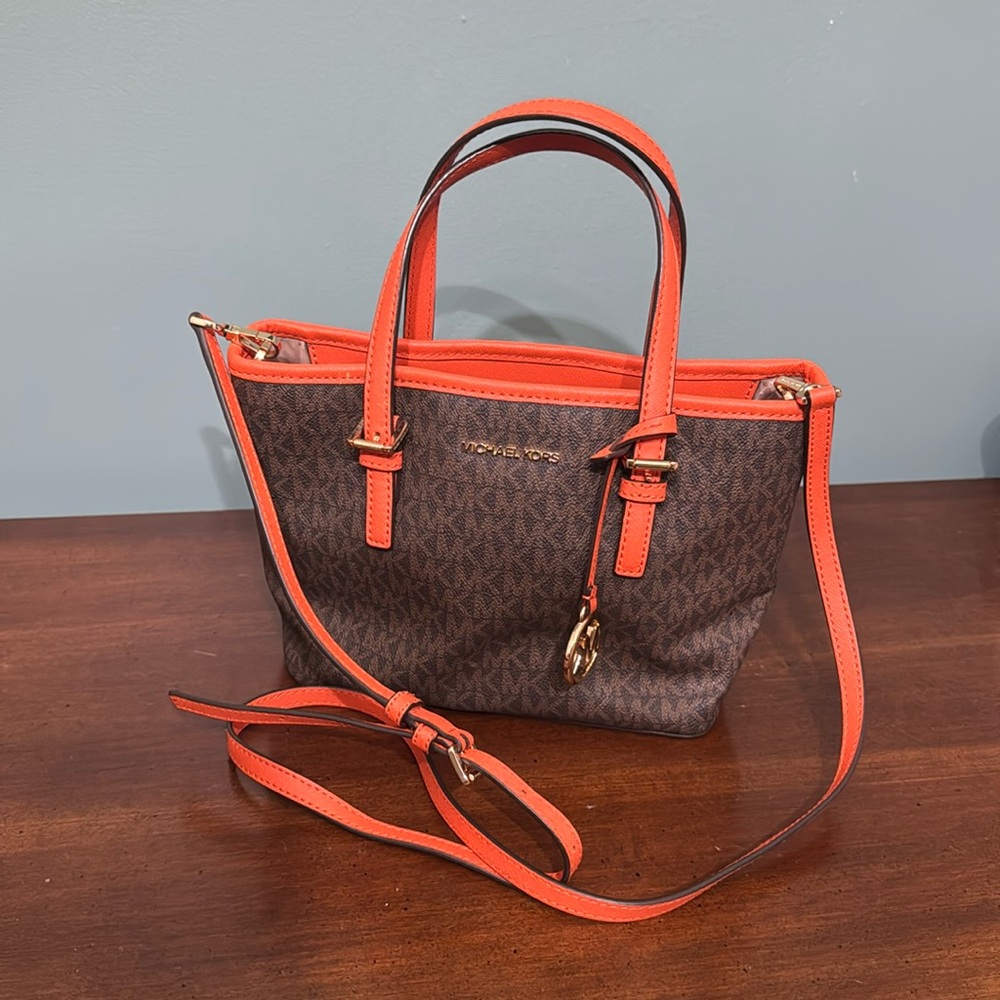 Michael Kors Jet Set Travel Extra-Small Logo Top-Zip Tote Bag